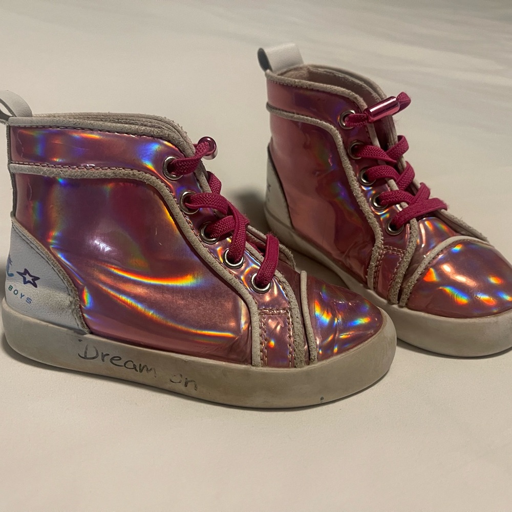 Lola + The Boys Iridescent Pink Sneakers